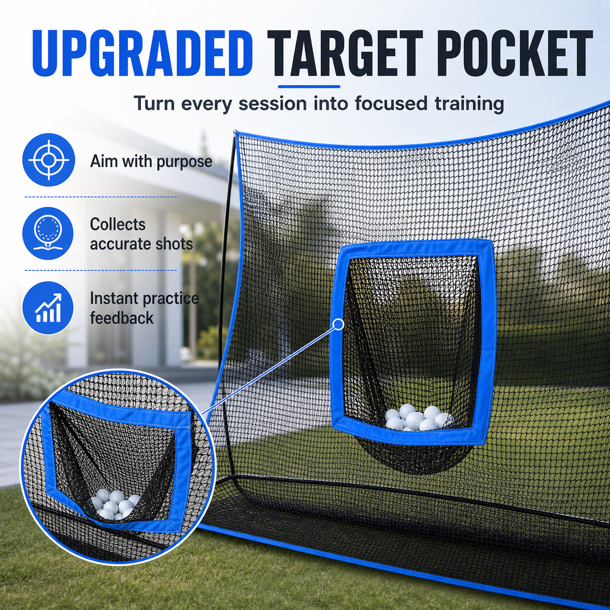 Portable Golf Practice Net - 10ft x 7ft Training Aid