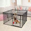 Adjustable Panel Baby Safe Metal Gate Play Yard - Black