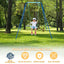 Outdoor Kids Swing Set with Heavy-Duty Metal A-Frame - Blue