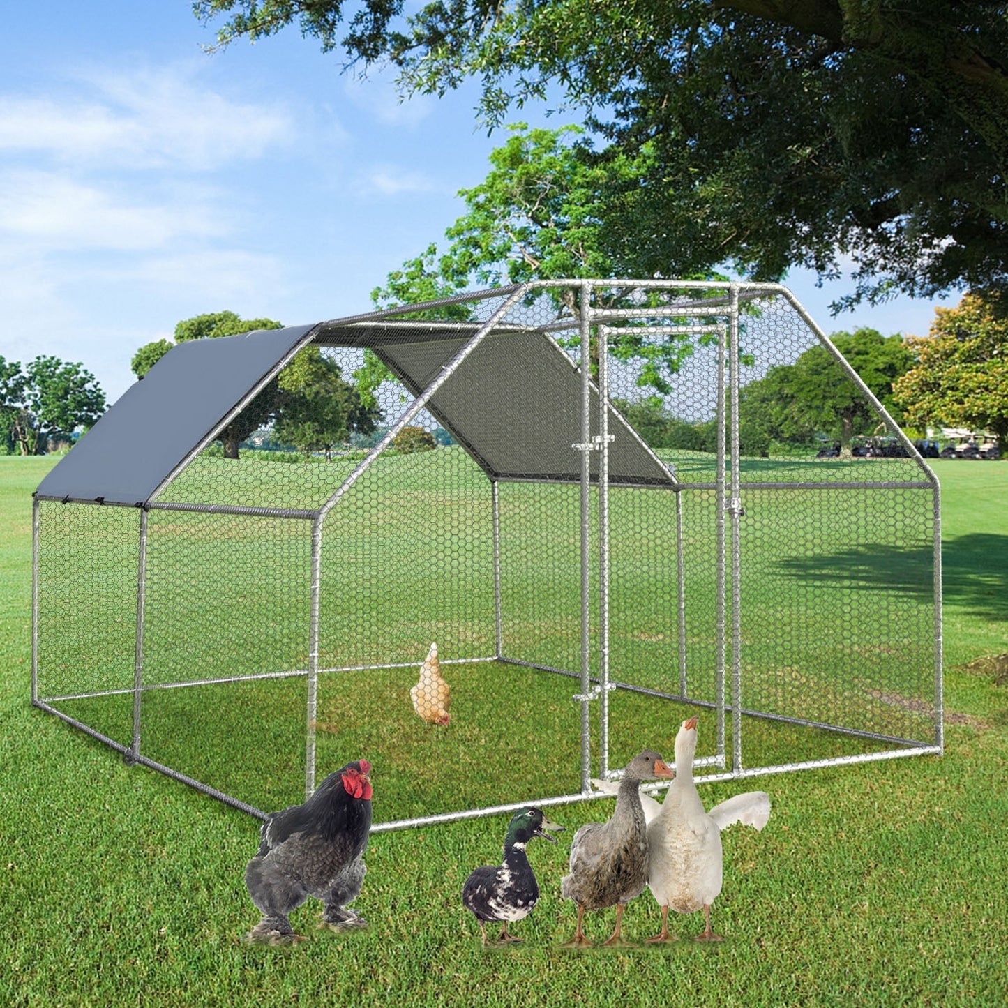 Large Walk In Chicken Coop Run - 9.5 x 12.5 Feet