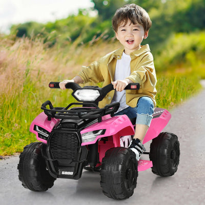 6V Kids ATV Quad Electric Ride On Car with LED Light - Pink