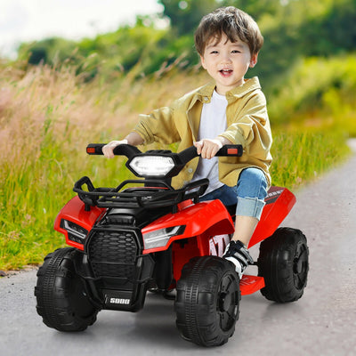 6V Kids ATV Quad Electric Ride On Car with LED Light - Red