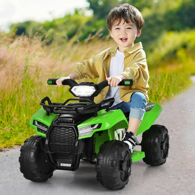 6V Kids ATV Quad Electric Ride On Car with LED Light - Green