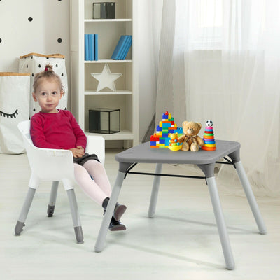 Ensemble de table et chaise convertible 4-en-1 pour bébé - Gris
