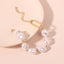 Handmade Imitation Pearl Gold Link Chain Bracelet