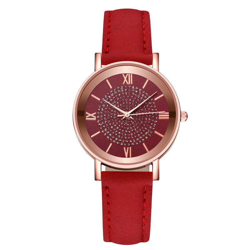 Montre à Quartz Élégante pour Femmes avec Bracelet en Cuir