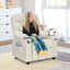 Fauteuil inclinable pour enfants avec porte-gobelet et repose-pieds - Beige