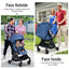 Poussette pour bébé convertible 2-en-1 en aluminium avec auvent réglable - Bleu