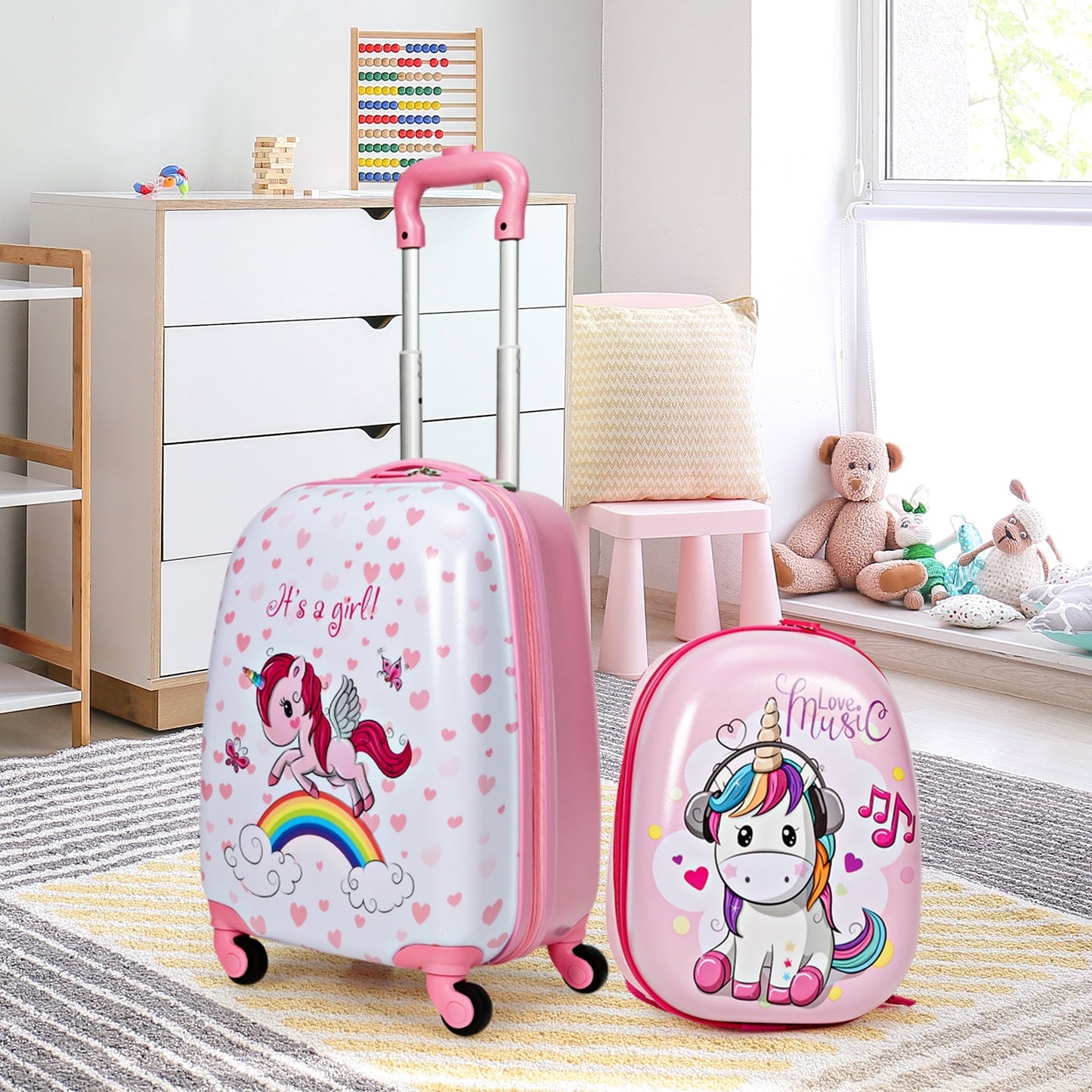 Juego de Equipaje para Niños Gbruno - Mochila de 12" y Maleta de 16"