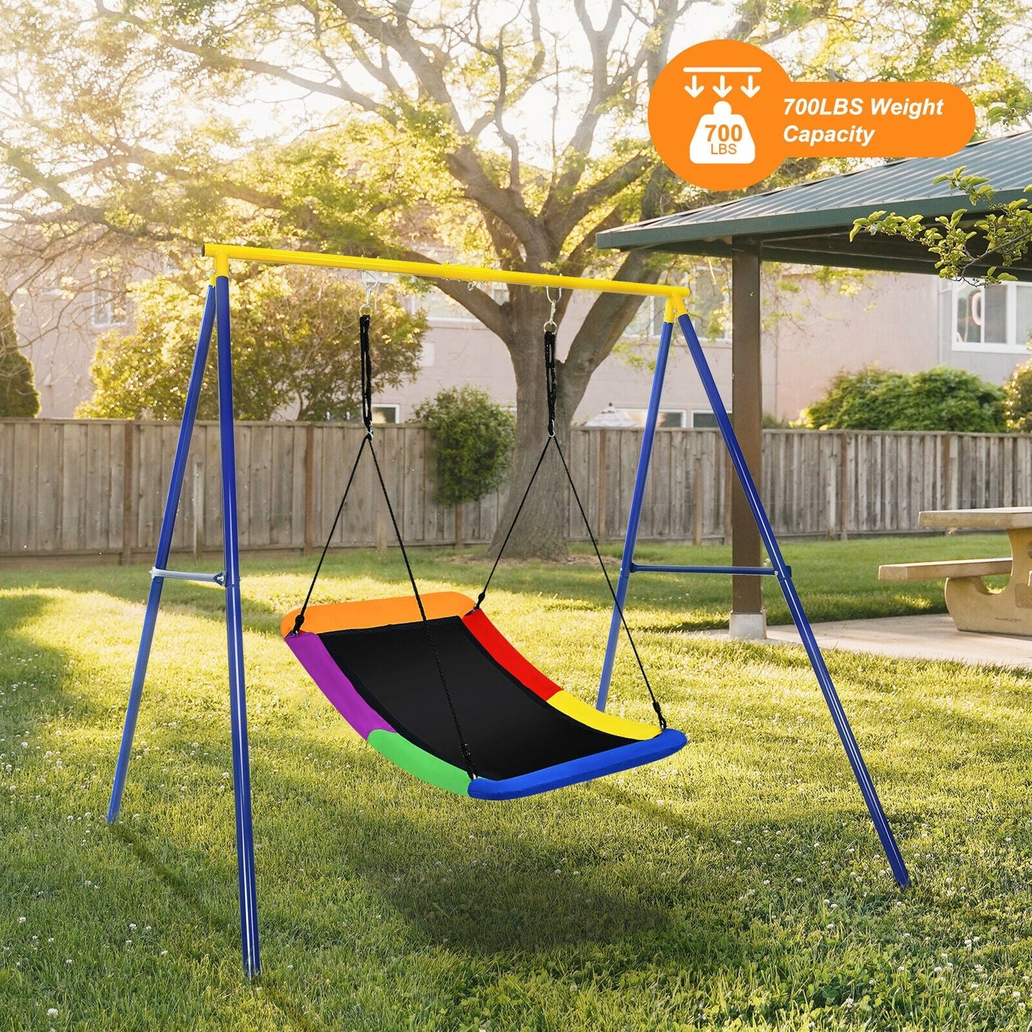 700lb Giant 60 Inch Platform Tree Swing for Kids and Adults - Multicolor
