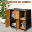 Cat Litter Box Enclosure with Divider and Double Doors - Coffee