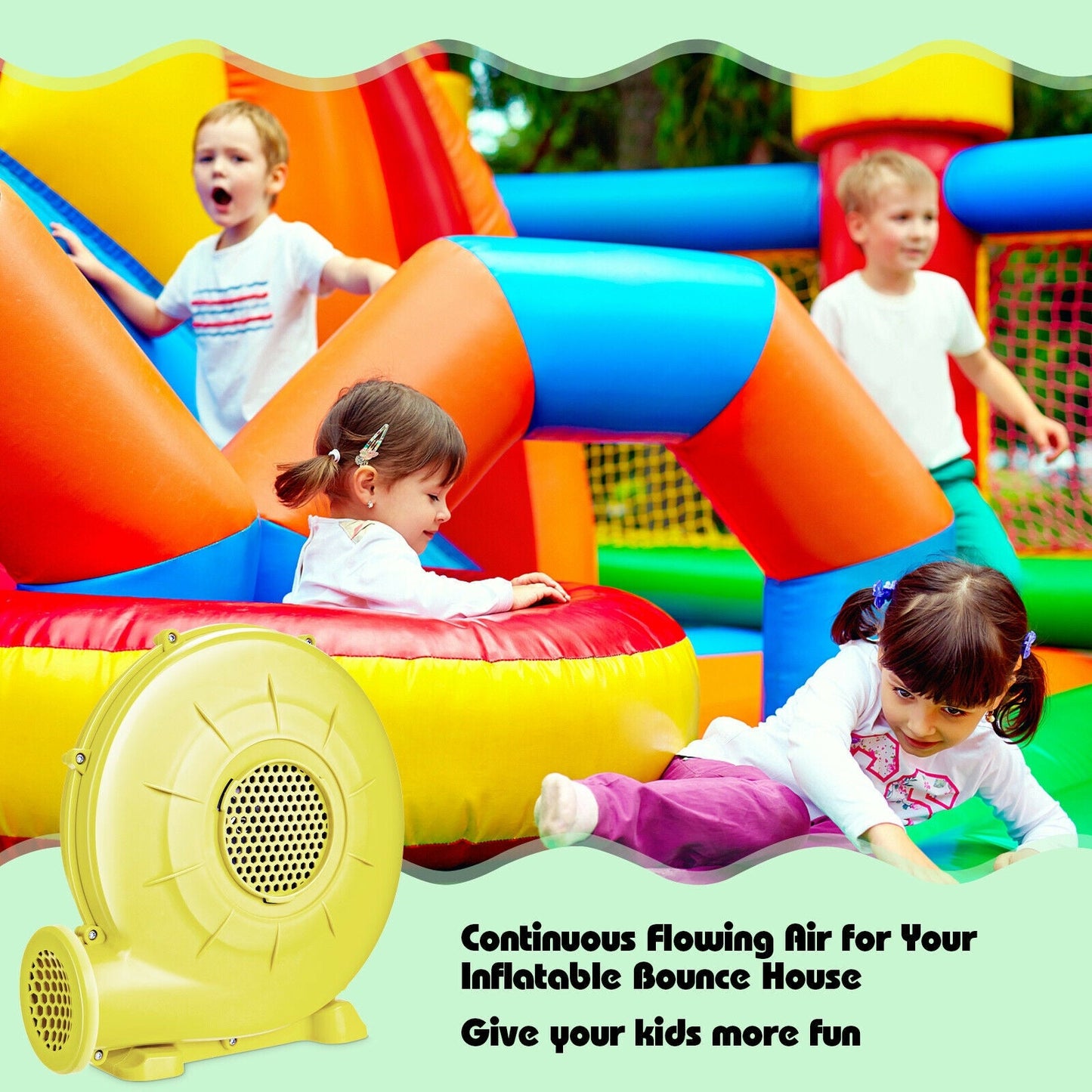 Pompe à air de 350 watts pour châteaux gonflables