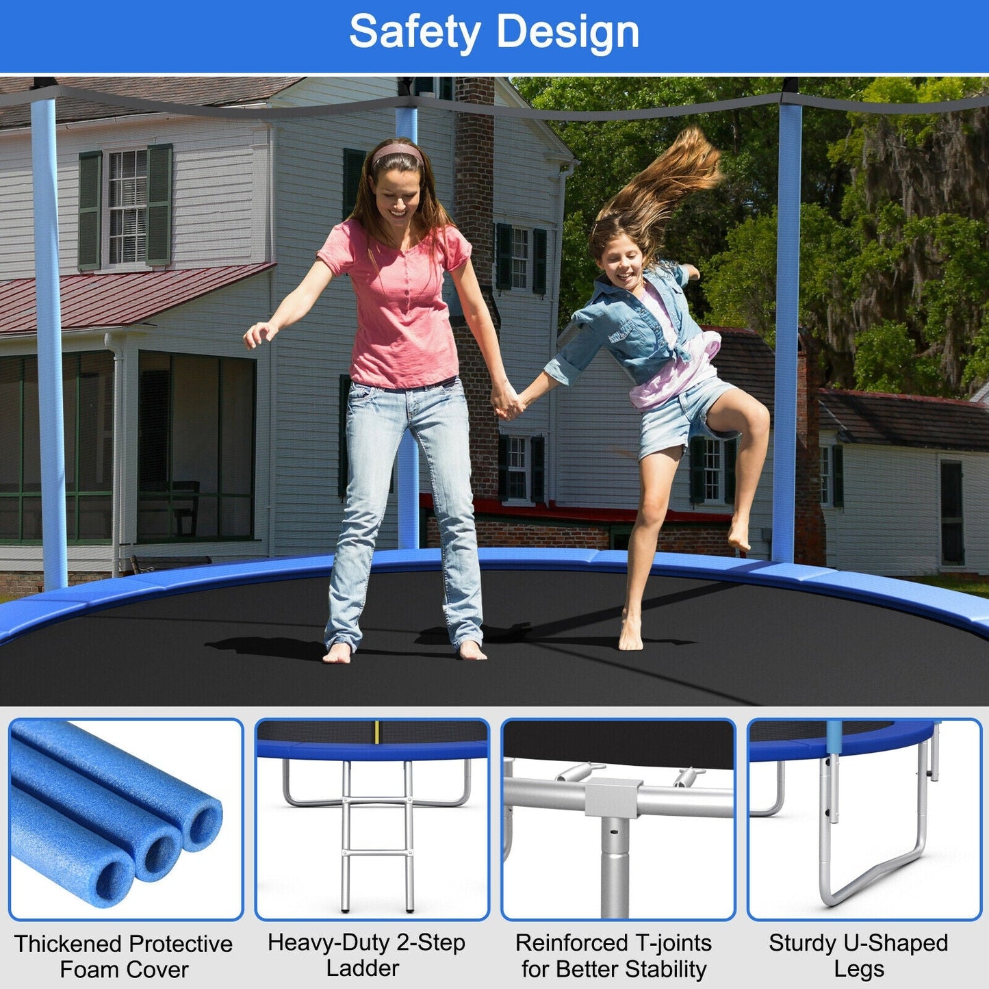 Trampolín Recreativo de 14 Pies con Red de Seguridad