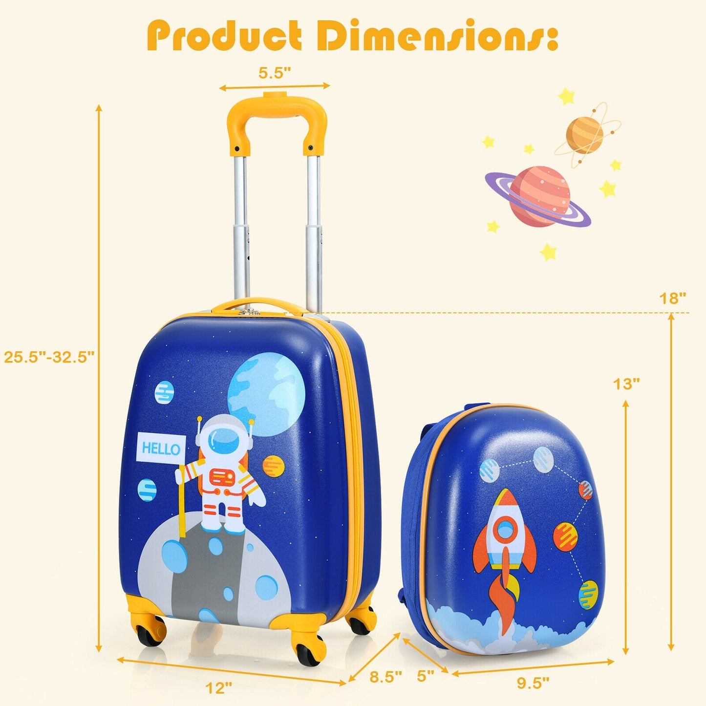 Kids Luggage Set: Backpack & Suitcase for Travel