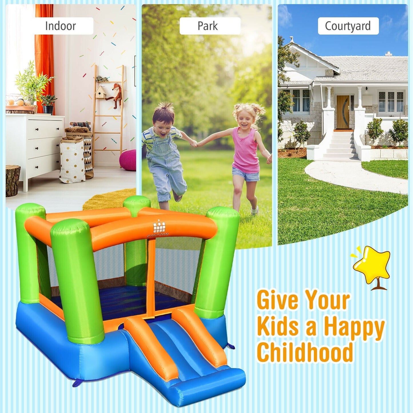 Château Gonflable pour Enfants pour Amusement Intérieur et Extérieur