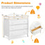 Premium Baby Changing Table with 3 Drawers and Safety Belt - White