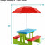 Kids Picnic Folding Table and Bench with Umbrella