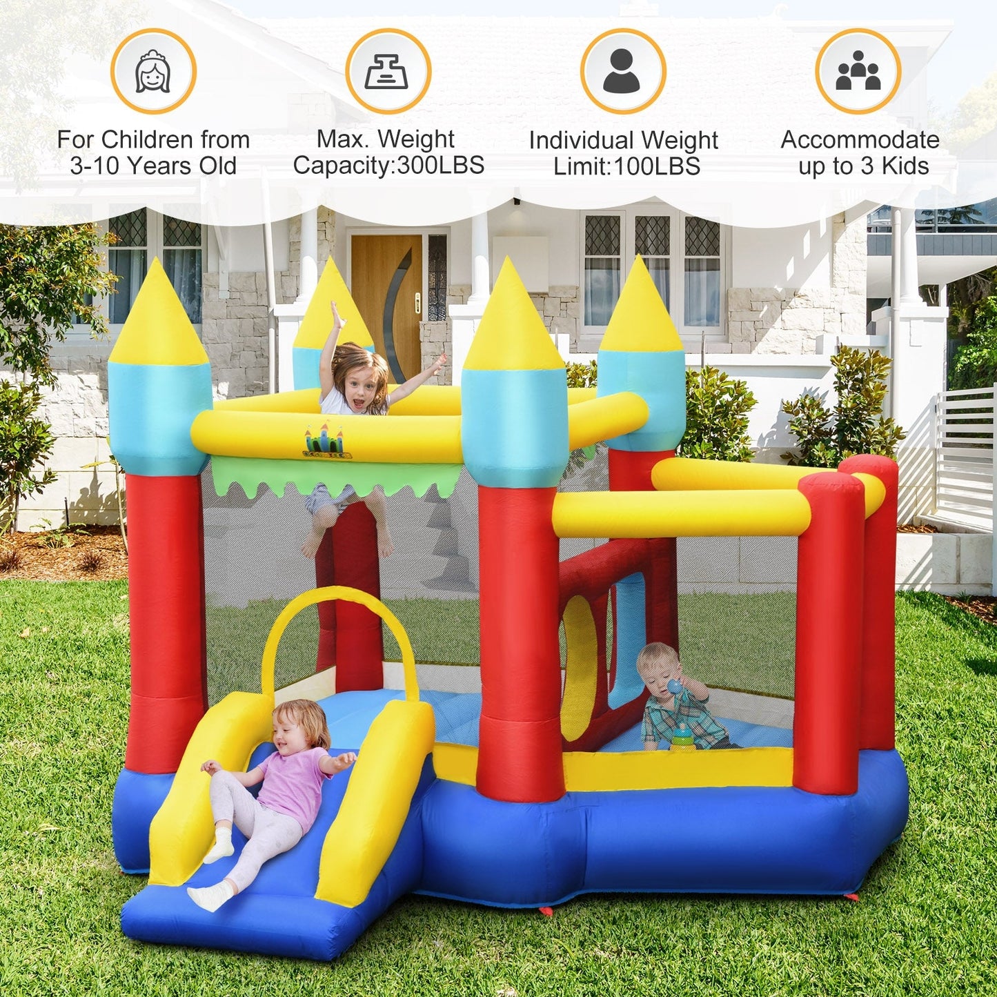 Château Gonflable Premium pour Enfants avec Zone de Saut