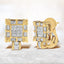 Boucles d'oreilles créoles en or jaune 14K avec diamants