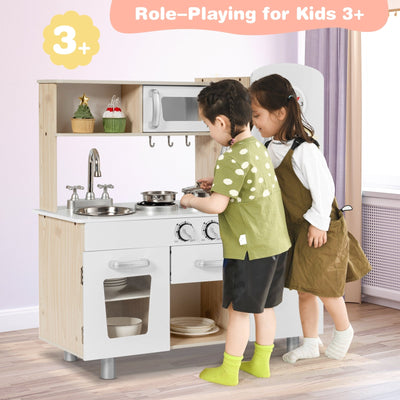 Vintage Play Kitchen Pretend Cooking Playset with Water Dispenser