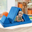 Ensemble de canapé convertible pour enfants en 4 pièces avec tapis pliants - Bleu