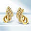 Boucles d'oreilles créoles multi-rangs en diamant en or jaune 10K