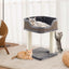Multi-Level Cat Climbing Tree with Plush Perch - Gray