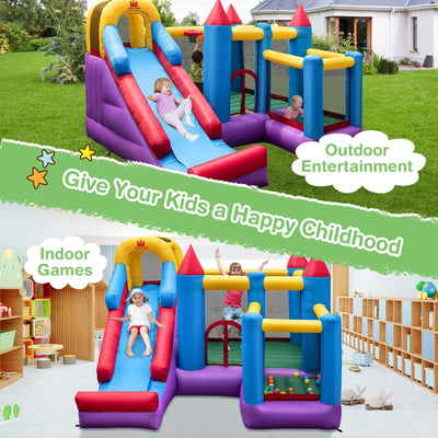5-in-1 Inflatable Bounce House with Blower & Ocean Balls