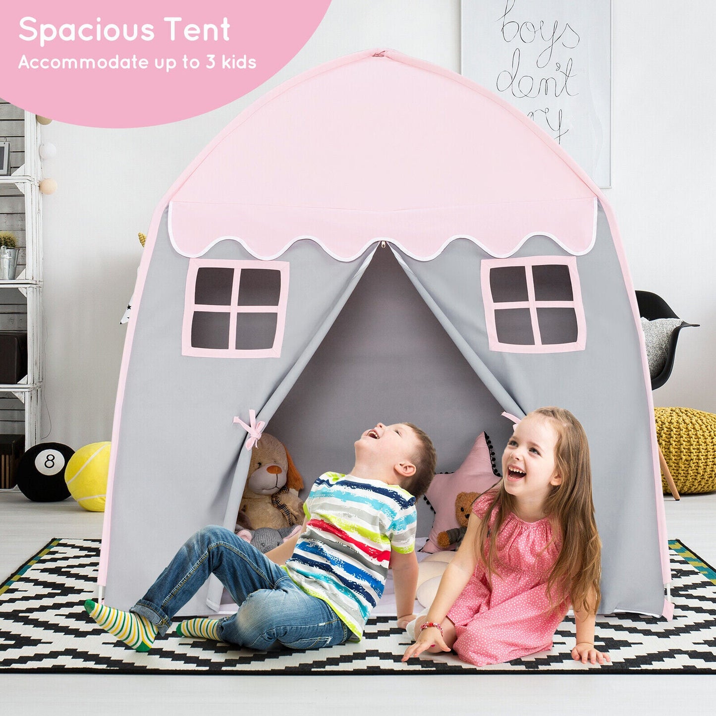 Gbruno Portable Indoor Kids Play Castle Tent - Pink