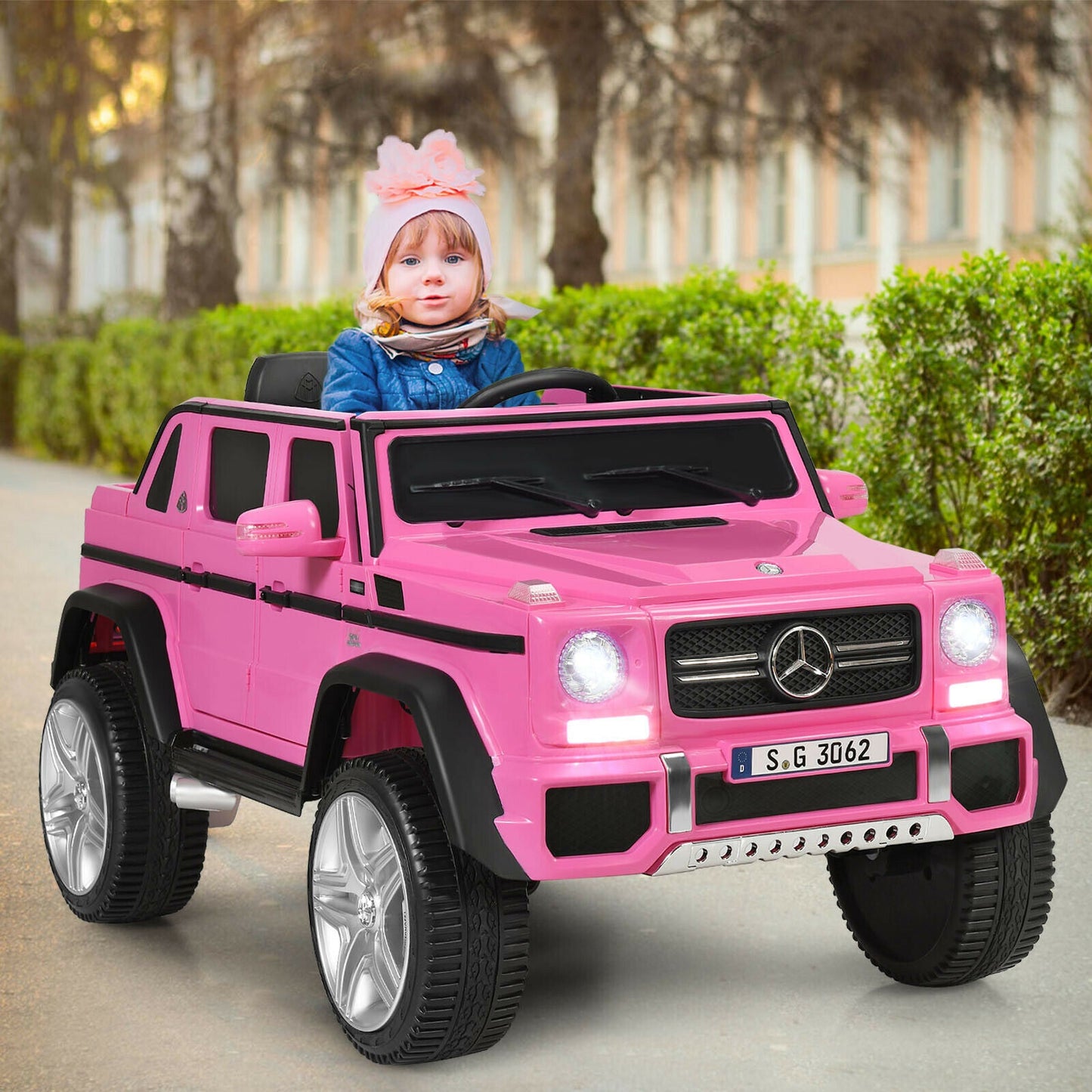 Voiture électrique pour enfants Mercedes-Benz sous licence 12V - Rose