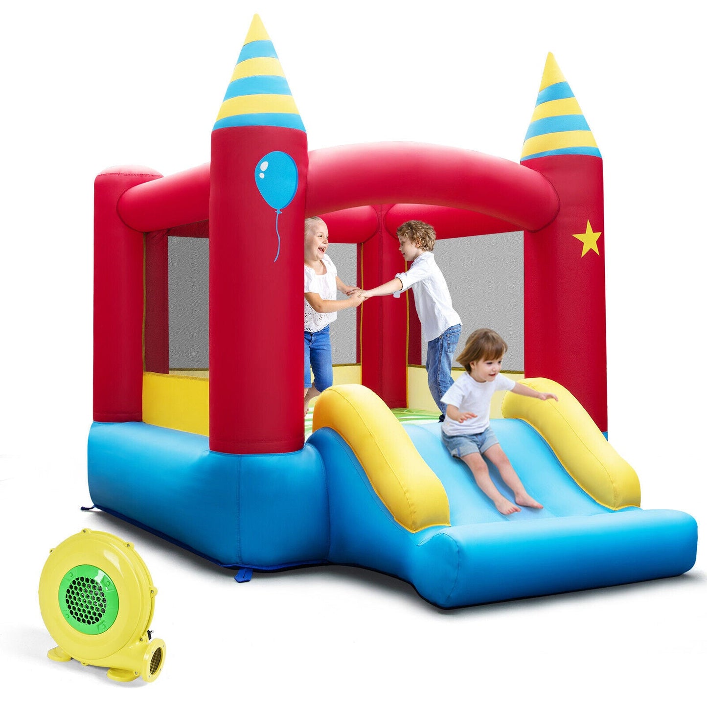 Gbruno Inflatable Kids Bounce Castle with 480W Blower