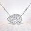 Collar de diamantes en forma de lágrima de oro blanco de 14K - 1/4 Cttw