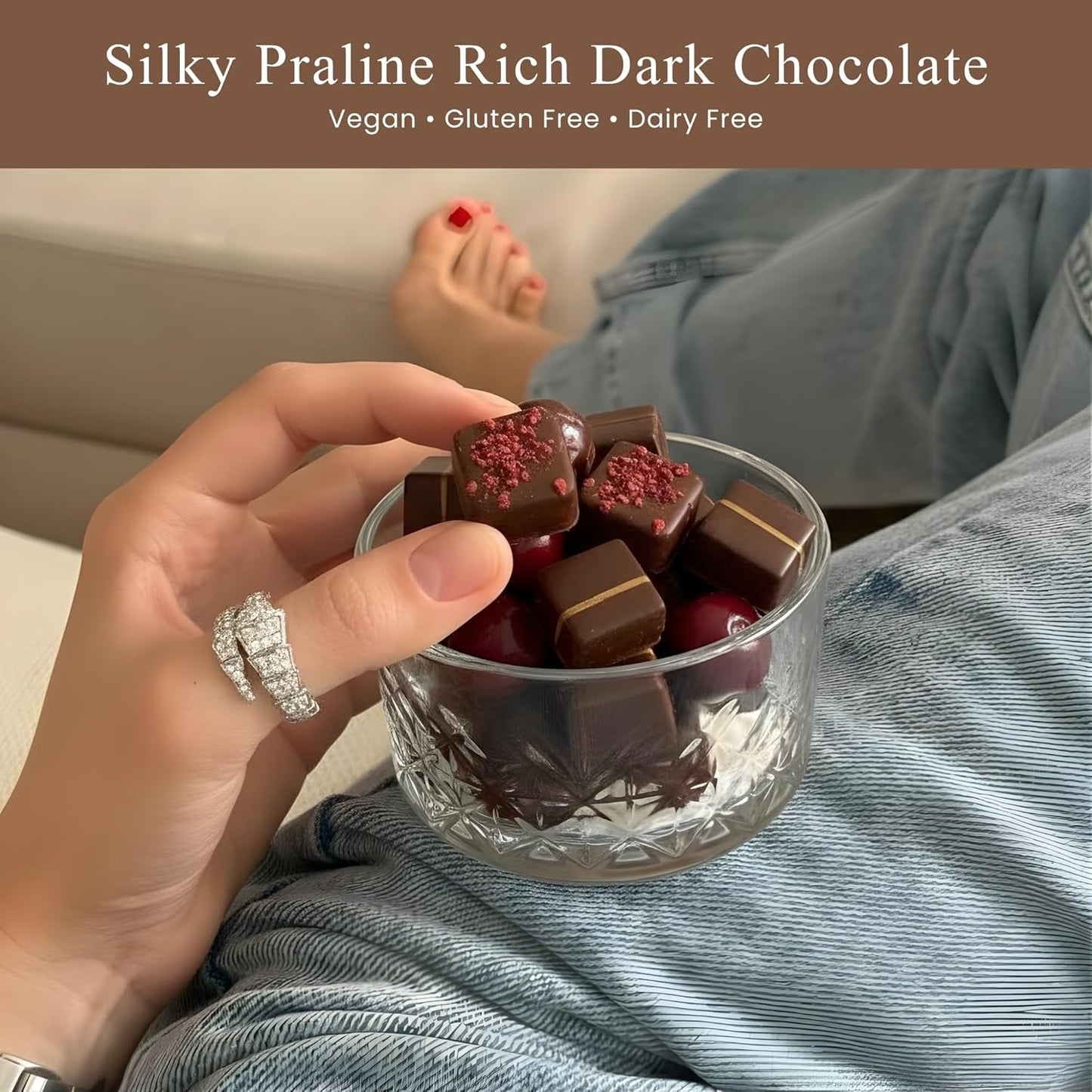 Trufas de Chocolate Oscuro Veganas de Lujo Andy Anand - Caja de Regalo de 25 Piezas