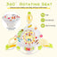 Adjustable Baby Bouncing Saucer with Interactive Toys - Yellow
