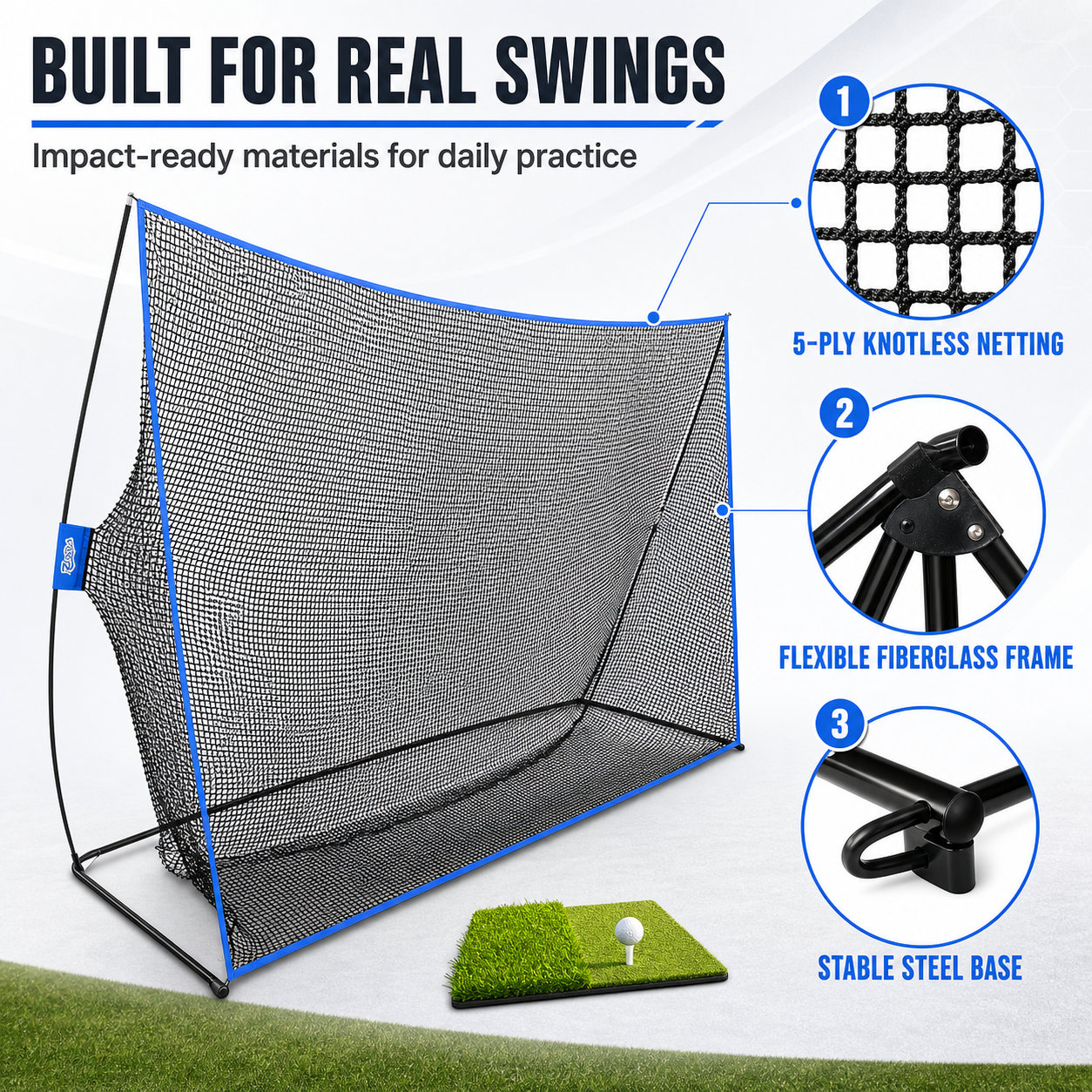 Portable Golf Practice Net - 10ft x 7ft Training Aid