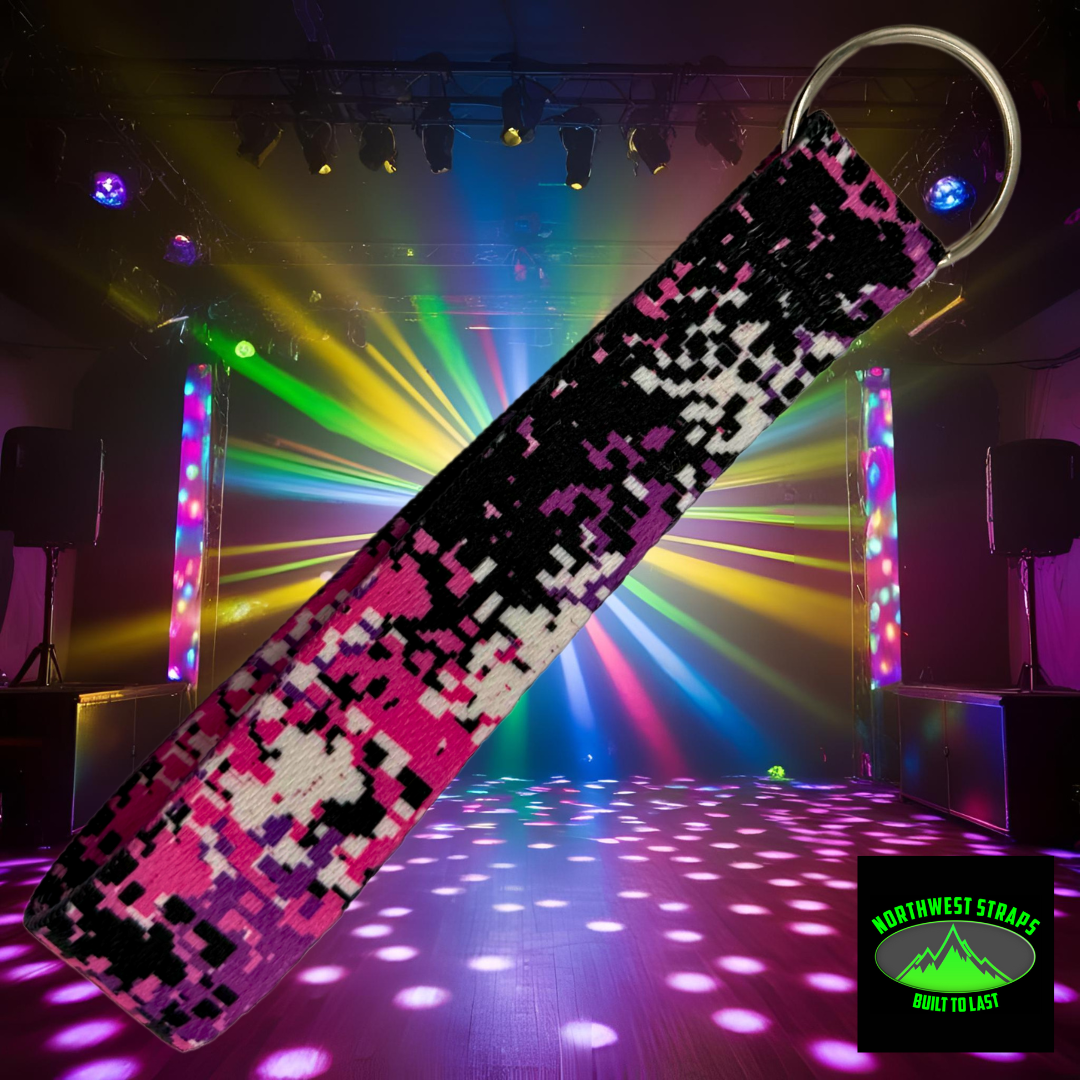 Pink Digi Camo Key Fob - Trendy Accessory for Bags - Korvel