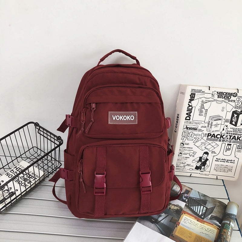 Mochila de Lona de Gran Capacidad y Moda para la Escuela y Uso Diario