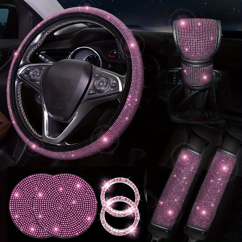 Diamond Rhinestone Steering Wheel Cover for Women