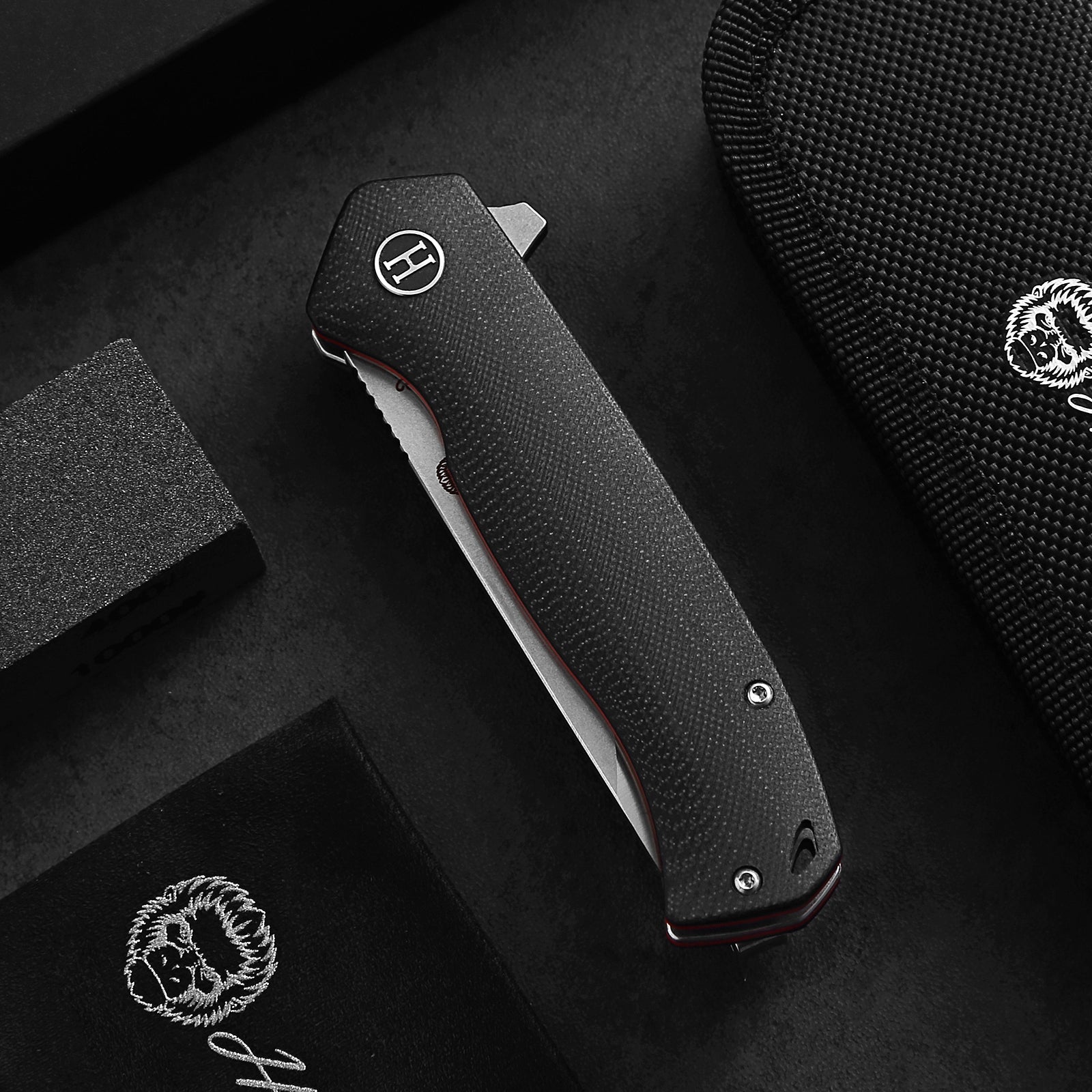The Ultimate Pathfinder Folding Pocket Knife Gift Set for Adventurers (Silver & Red) - Korvel