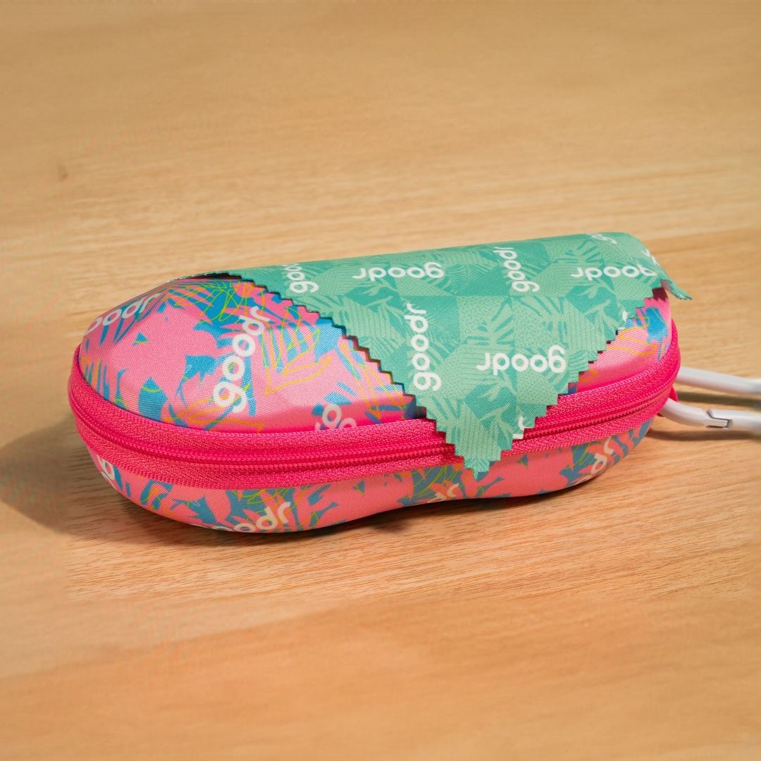 Stylish Sunglasses Case with Carabiner - Tropical Vibes - Korvel
