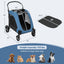 4-Wheel Extra Large Dog Stroller - Foldable with Dual Entry - Blue