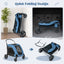 4-Wheel Extra Large Dog Stroller - Foldable with Dual Entry - Blue