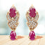 Pendientes de Rubí y Diamante Blanco de 1.12 Quilates en Oro Amarillo de 14K