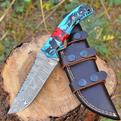 Bespoke Damascus Steel Hunting Knife - Artisan Crafted - Korvel