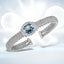 Bracelet jonc en texture popcorn avec topaze bleue et diamants