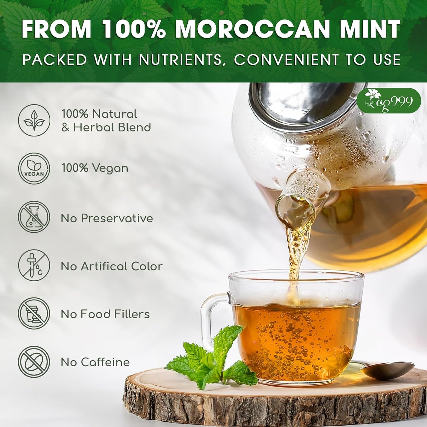 Thé vert à la menthe marocaine premium - Mélange herbal traditionnel