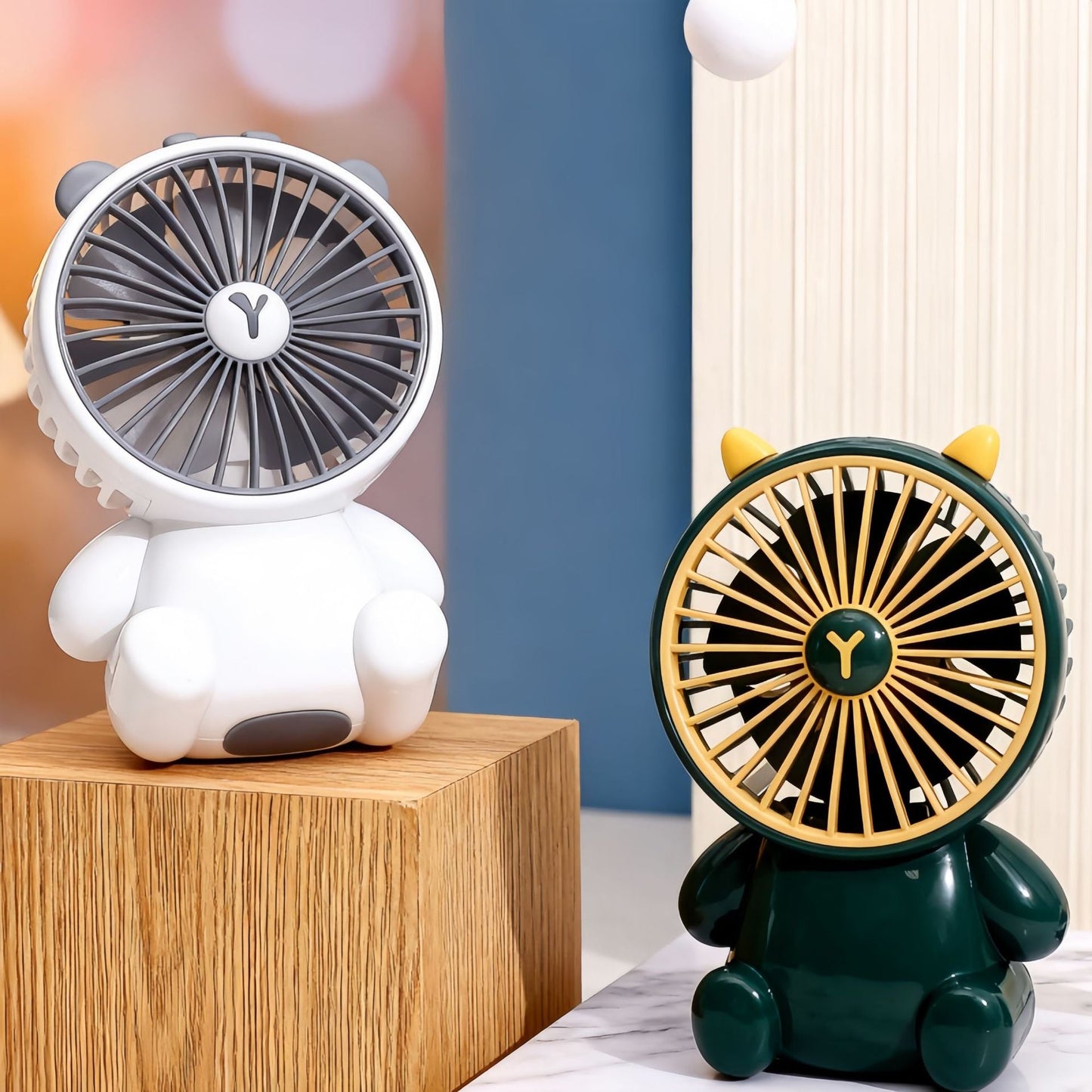Ventilador Mini de Escritorio en Forma de Oso Creativo - Recargable por USB
