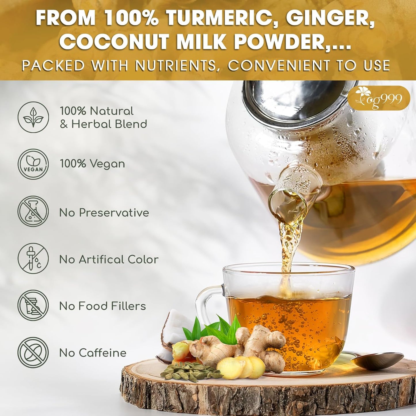 Premium Golden Milk Powder - Natural Spice Blend for Lattes & Smoothies