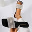 Sandalias Elegantes de Diamante Negro para Mujeres