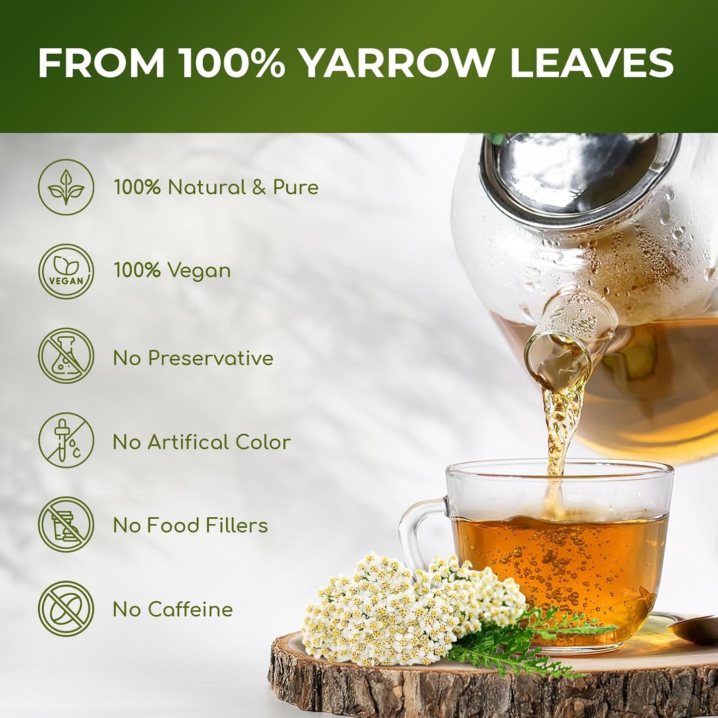 Hojas de Té de Yarrow Premium | Suelto Aromático